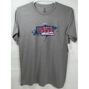 NWT Unisex TYR Swim Team USA Omaha, Nebraska T-Shirt -‎ Gray - Size Large